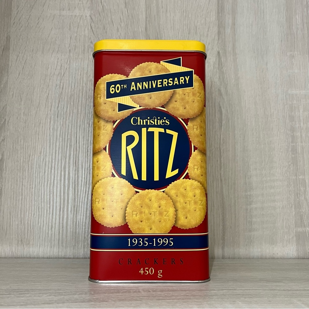 Vintage 1995 Ritz Crackers 60th Anniversary Tin – Collectible Retro Kitchen
